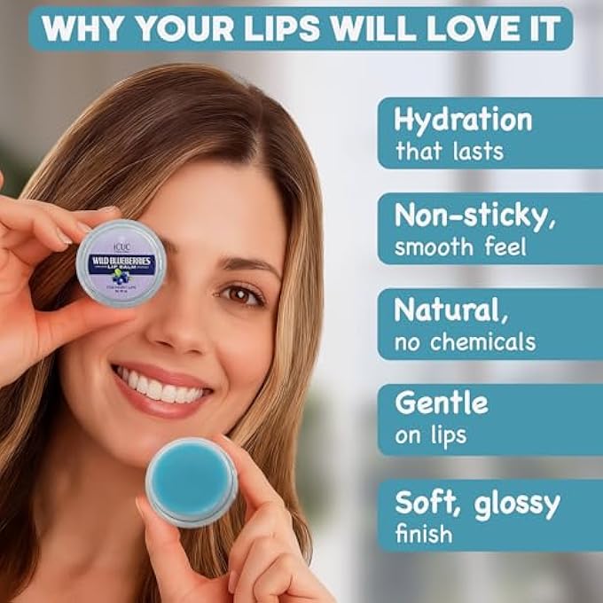 iCUC WILD BLUEBERRIES LIP BALM - FOR MOIST LIPS - SHEA BUTTER - VITAMIN E - PARABEN & SULPHATE FREE - FOR CHAPPED, DRY & CRACKED LIPS - HELPS LIPS TO STAY HYDRATED & MOISTURIZED - 8 GM - Image 3